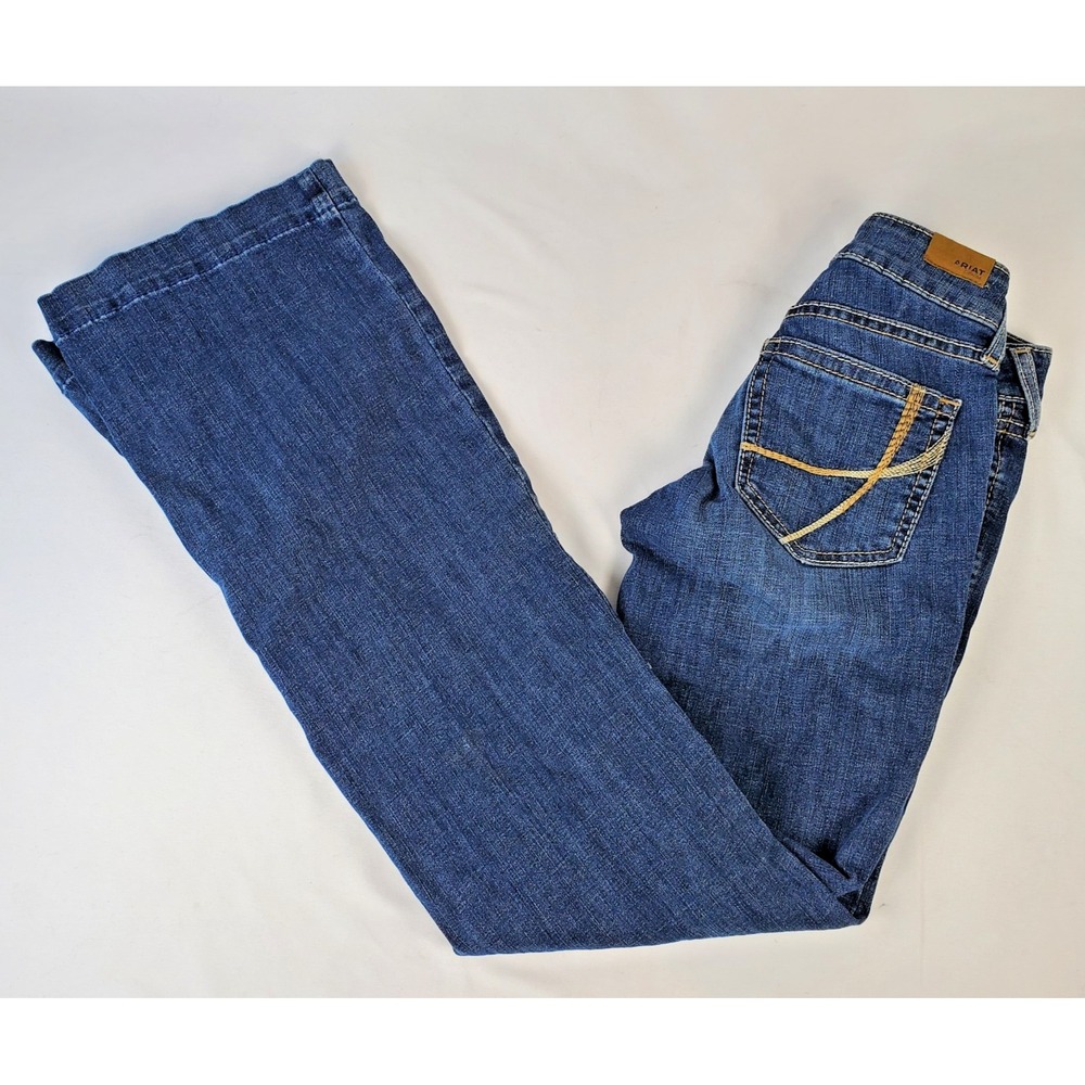 Ariat Denim Perfect Rise Trouser Women's Size 25L Westernwear Flared Long Jeans